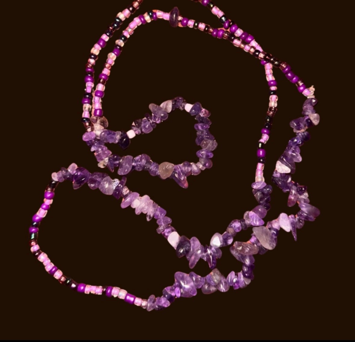 Amethyst waist bead